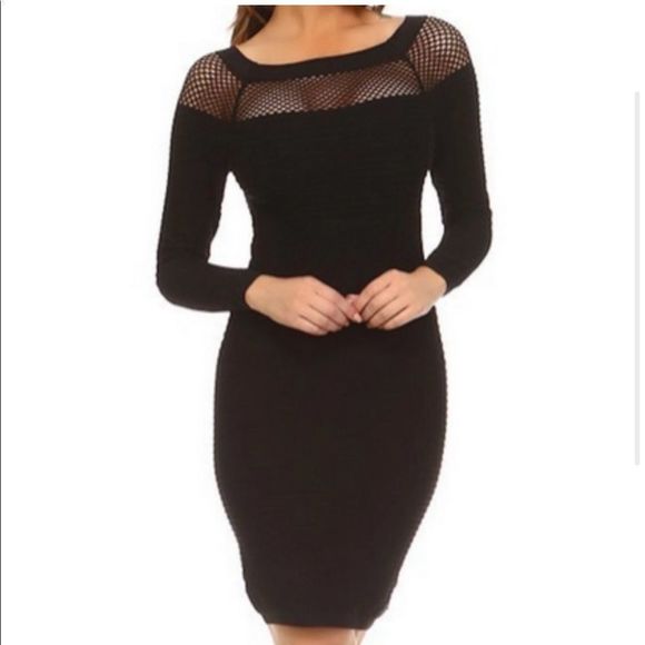 Pretty Yelete long Sleeve Bodycon Scoop Neck mesh yoke Nwt. Bundle item only! - Picture 2 of 8